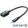 Кабель OTG VENTION USB2.0 Micro-USB Male to USB-A Female 0.15м Black (CCUBB)