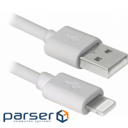 Date cable USB 2.0 AM to Lightning 1.0m ACH01-03BH white Defender (87479)