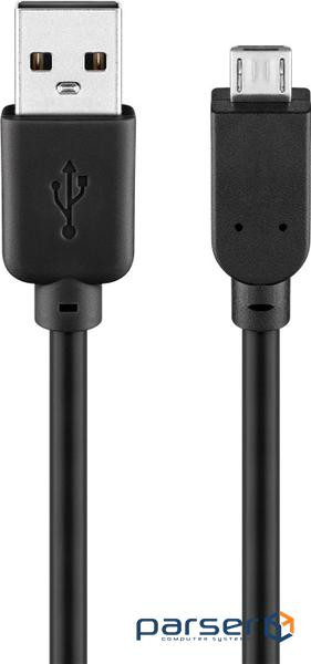 Кабель пристроїв Goobay USB2.0 A-microB M/M 3.0m, AWG28 D=4.0mm 2xShielded Cu (75.09.3920-1)
