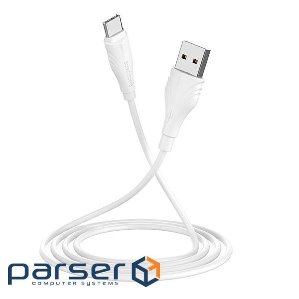 Кабель Borofone BX18, USB-Type-C, 3A, довжина 1м, White, BOX (Borofone BX18 / TypeC)