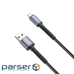 Дата кабель USB 2.0 AM to Lightning 1.0m 2.4A black XO (NB215-L-1-BK)