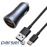 Автомобільний зарядний пристрій BASEUS Golden Contactor Pro Dual Quick Car Charger U+ (TZCCJD-A0G)