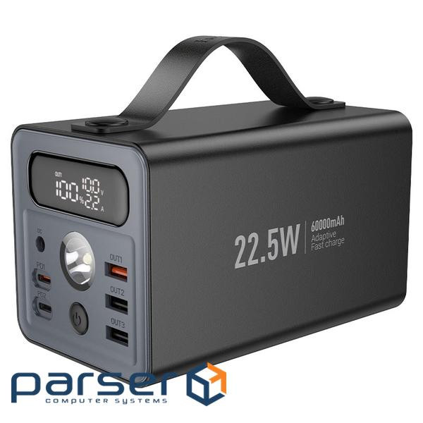 Power Bank HOCO J138 60000mAh, 22.5W+PD 20W, Black, 1.20kg, Black, Box