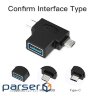Адаптер Vention USB - USB Type-C + micro USB V 3.0 (F/M) Black (CDIB0)