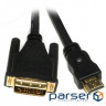 Кабель мультимедійний HDMI to DVI 18+1pin M, 3.0m Viewcon (VD 066-3м.)
