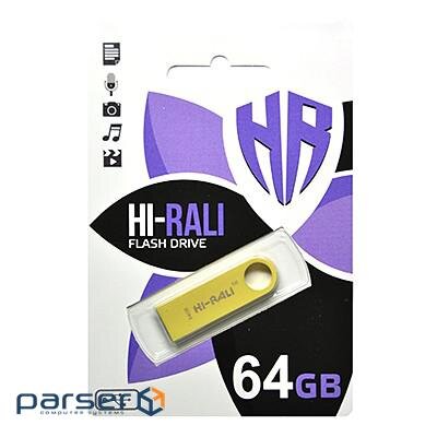 Флеш-накопичувач USB 64GB Hi-Rali Shuttle Series Gold (HI-64GBSHGD)