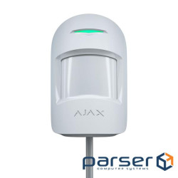 Дротовий датчик руху з додатковим сенсором Ajax MotionProtect Plus Fibra white