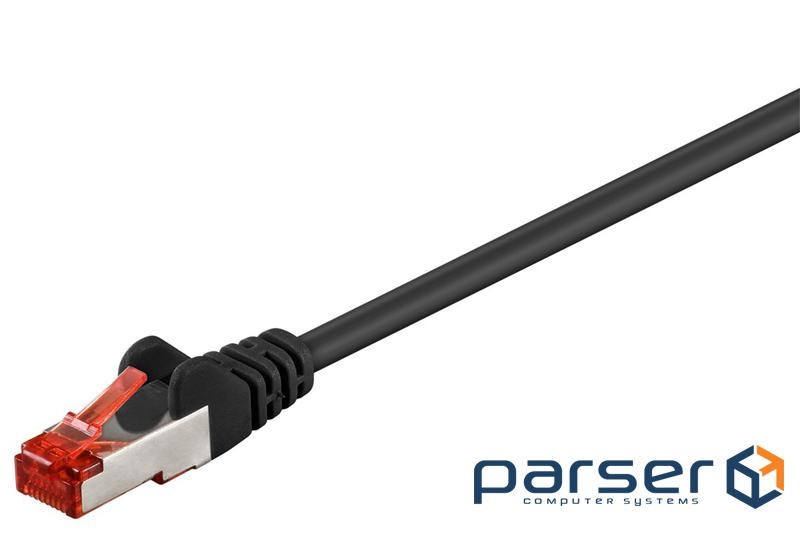 Патч-корд екранованому RJ45 SFTP6 0.15m,patch AWG28 LSOH D=6.0mm Cu Gold,чорний (75.09.2459-20)