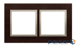 Рамка Premium NATURE 2x, дерево золотое венге (DRN2/85)