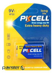 Батарейка сольова PKCELL 9V/6LR61, крона, 1 штука у блістері ціна за блістер , Q10 (9304)