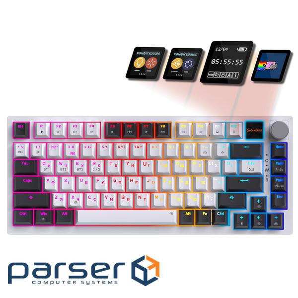 Бездротова механічна клавіатура GamePro MK160D Pro QLAB Sakura Switch White (MK160-W-D-QS-PRO)