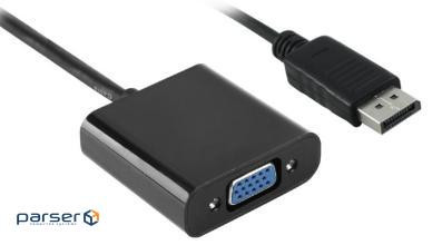 Конвертор монітора Lucom DisplayPort-VGA HD15 M/F,0.24m (VGA-монітор ) 1080p Gold (78.01.9004-50)