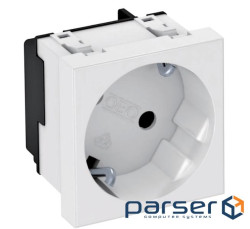 Розетка modul 45 з заземл. та шторками 250V~, 16A, 33˚ / біла OBO Bettermann 6120072 OBO Bettermann 6120072