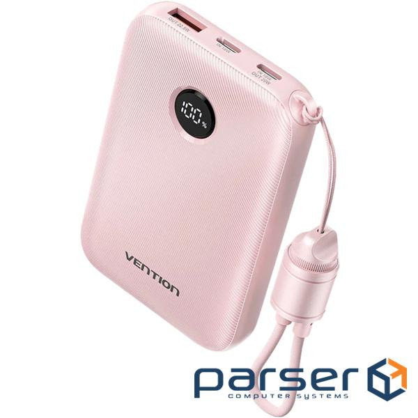 УМБ Vention 10000mAh 22,5W PD, QC USB-A/2xUSB-C In/Out Pink (FKAP0-C)