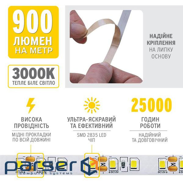 Светодиодная лента ELM 2835 120LED IP20 3000K 10м (19-0009-10)