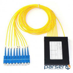Оптичний подільнік Optolink PLC (ABS) 1x8-SC / UPC-2, (PLC (ABS) 1x8-SC / UPC-2,0 мм-1,0 м (G.657A))