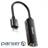 Кабель-перехiднік Baseus 3-in-1 iP Male to Dual iP & 3.5mm Female Adapter L52 Black (CALL52-01)