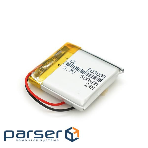 Літій-полімерний акумулятор 6*30*30mm (Li-ion 3.7В 500мА&middot,год) (603030) ) (603030)