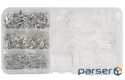 Набір клем F1 мама, 6,3 / 4,8 / 2,8 мм, провід 0.5-1.5, ізольована, мідь, 300шт у коробці (F1 / 300) (F1 / 300)