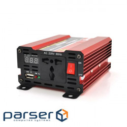 Voltage inverter NV-500(300W)+LCD, 12 / 220 with approximated sine wave, 1 universal (NV-500+LCD)