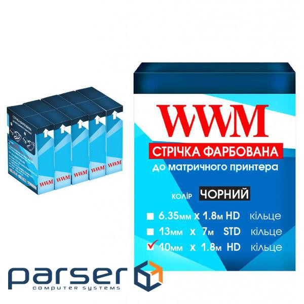 Стрічка до принтерів 10мм х 1.8м HD к. Black*5шт WWM (R10.1.8H5)