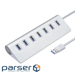 Хаб USB 3.0 алюмінієвий, 7 портів, 20 см, заряд до 900mAh, підтримка до 2TB, Пакет (YT-3HA7 / 2TB) (YT-3HA7 / 2TB)