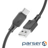 Кабель HOCO X101 Assistant silicone charging data cable Type-C Black (6942007604079)