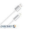 Дата кабель USB 2.0 AM to Lightning 2.0m 3A zinc alloy braided white ColorWay (CW-CBUL099-WT)