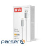 Дата кабель USB 2.0 AM to Lightning 2.0m 3A zinc alloy braided white ColorWay (CW-CBUL099-WT)