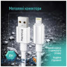 Дата кабель USB 2.0 AM to Lightning 2.0m 3A zinc alloy braided white ColorWay (CW-CBUL099-WT)
