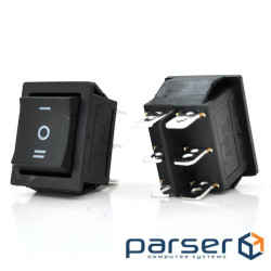 Перемикач ON-OFF KCD1-106, 250VAC / 15A, 6 контактів, Black, Q50 ( 246*170*41 ) 0,63 кг 