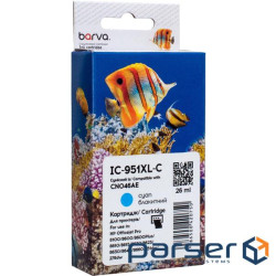 Картридж сумісний HP 951XL (CN046AE/CN050AE) 1500 арк, блакитний Barva (IC-951 (CI-BAR-HP-CN046AE-C)