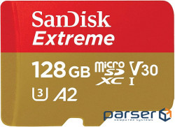 Карта пам'яті MicroSDXC 128GB UHS-I Class 10 SanDisk Extreme A2 R160/W90MB/s (SDSQXA1-128G-GN6MN)