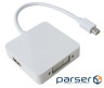 FHD 1080p Mini DisplayPort to DVI/DisplayPort/HDMI Adapter 0.2m White (S0416)
