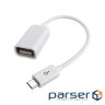 Date cable OTG USB 2.0 AF to Micro 5P 0.16m white Lapara (LA-UAFM-OTG white)