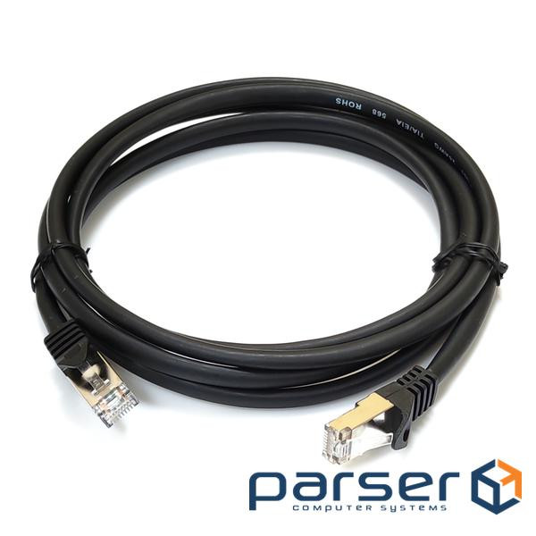 Патч-корд S/FTP, 2 м, кат. 6А, чорний , LW (PC005-C6A-200BK)
