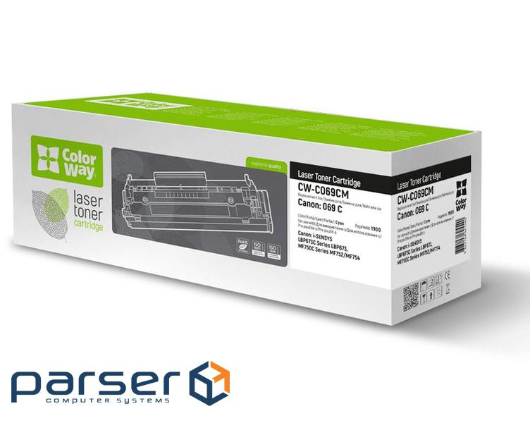 Картридж ColorWay для CANON 069C LBP673/MF752/MF754, cyan (CW-C069CM)