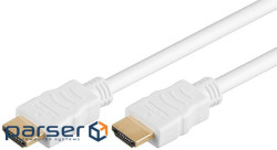 Кабель монітора-сигнальний HDMI M/M 10.0m,HS+HEC+ARC 4K@30Hz 3D Gold,білий (84.00.7150-1) (84.00.7150-1)