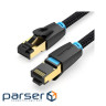 Патч-корд 1м, S/FTP cat 8 RJ-45 COPPER black Vention (IKGBF)