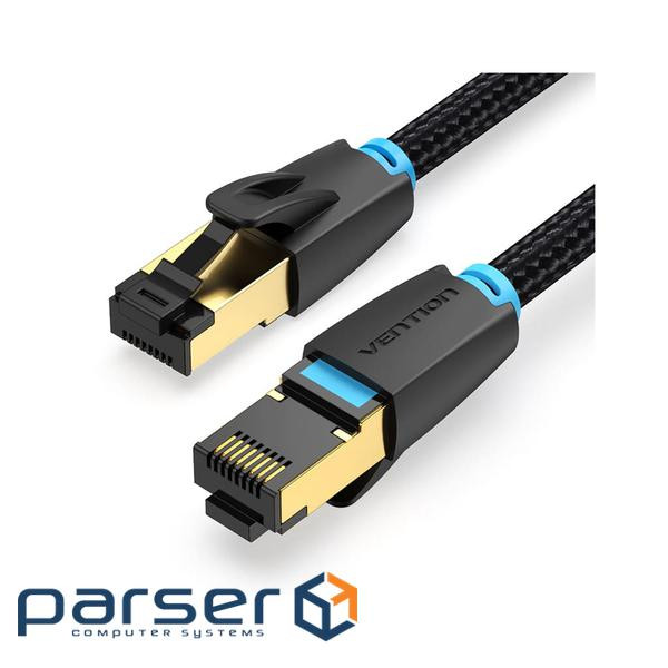 Патч-корд 1м, S/FTP cat 8 RJ-45 COPPER black Vention (IKGBF)