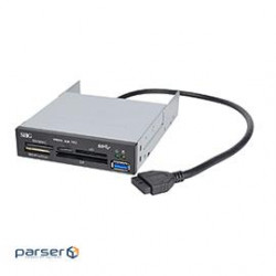 SIIG Storage JU-MR0A11-S1 USB 3.0 Internal Bay Multi Card Reader with Extra USB3.0 Port Brown Box