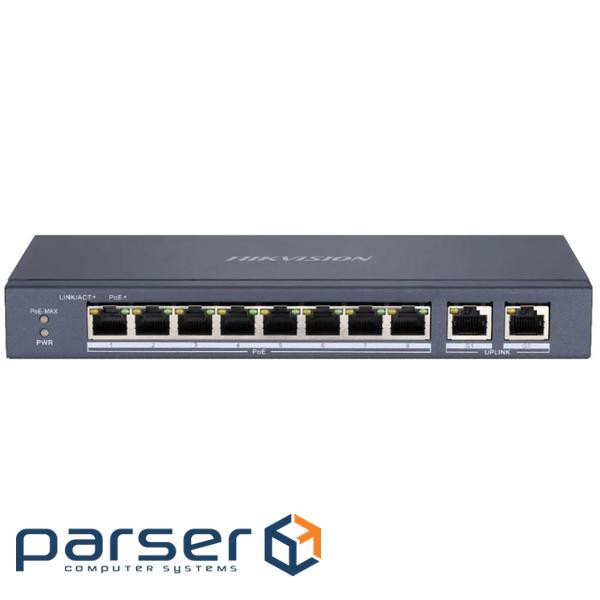 Комутатор 8 портів некерований Hikvision DS-3E0310P-E/M(B) PoE