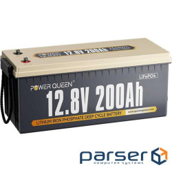 Акумуляторна батарея LiFePO4 Power Queen 12.8 V 200Ah , 2840Wh, BMS 150A, (P12V200-100-BASIC-8-A160)