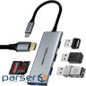 Док-станція USB3.0 Type-C --> HDMI 4K30Hz/TF/3xUSB-A 3.0, 0.15м 6-in-1 Vention (TOOHB)