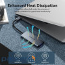 Док-станція USB3.0 Type-C --> HDMI 4K30Hz/TF/3xUSB-A 3.0, 0.15м 6-in-1 Vention (TOOHB)