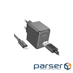 Зарядний пристрій HOCO CS11A USB + cable USB to Lightning black (6942007603560)