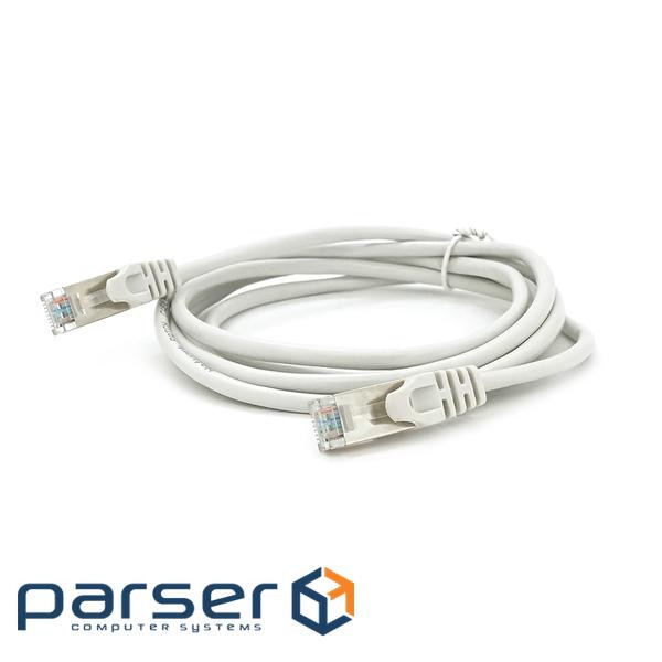 Патч-корд литий MERLION, FTP, RJ45, Cat.5e, 2m, сірий, CU, Q200 (PCM-CU-5E / 2G)