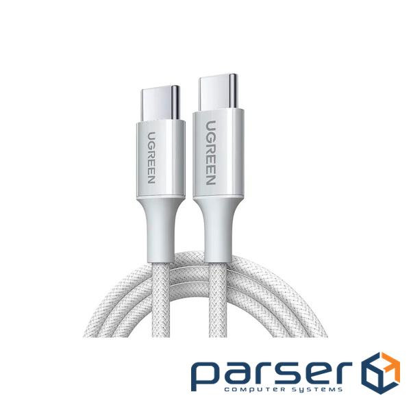 Дата кабель USB-C to USB-C 2.0m PD100W 5A braided L502 white Ugreen (35221)