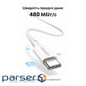 Дата кабель USB-C to USB-C 2.0m PD100W 5A braided L502 white Ugreen (35221)