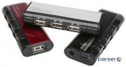 4-портовый USB 2.0 концентратор (UH-284 red)